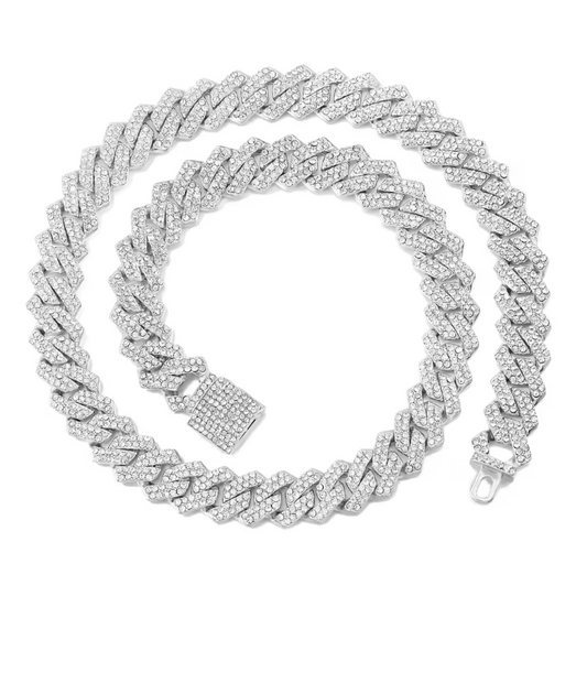 Miami Ice Double Row Cuban Chain – Hip Hop Necklace (Unisex)