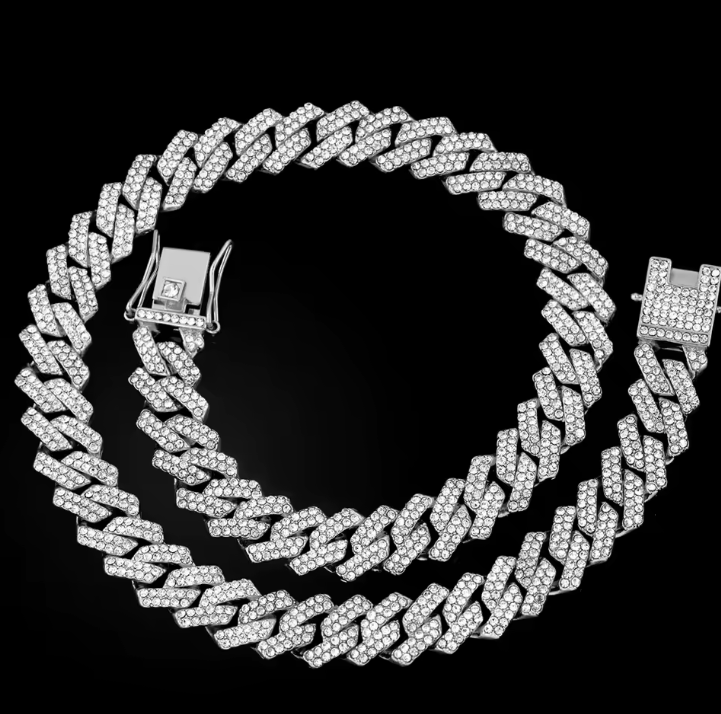 Miami Ice Double Row Cuban Chain – Hip Hop Necklace (Unisex)